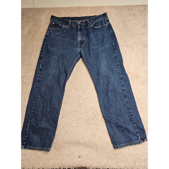 Levi's Other - Levis 505 Regular Fit Straight Leg Jeans Mens 38x30 Medium Wash Blue Cotton